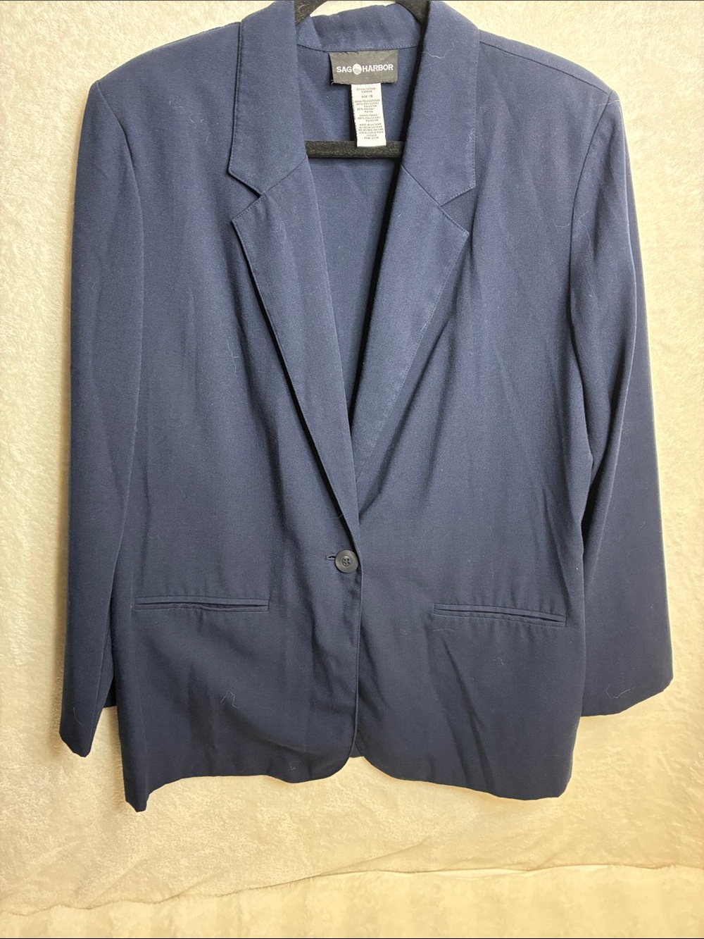 Sag Harbor Dark Navy Single-Button Blazer